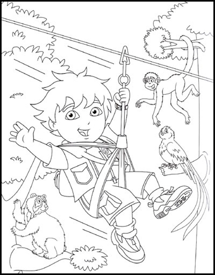 750x958 Free Printable Diego Coloring Pages For Kids