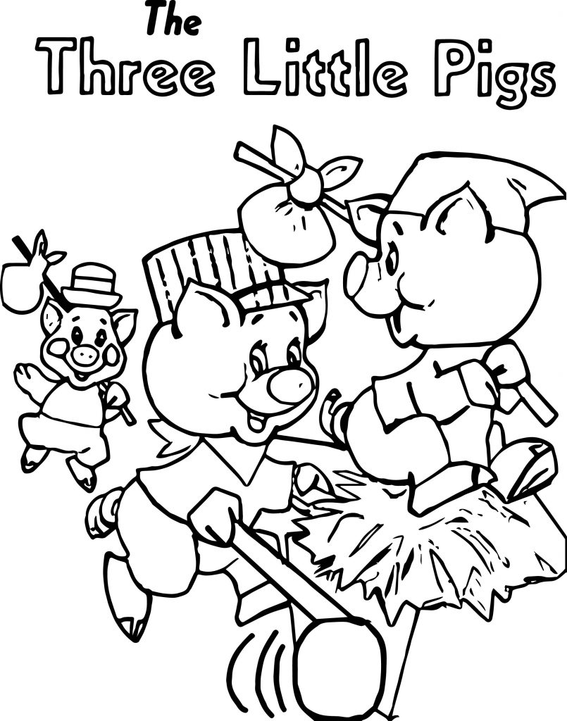 805x1024 The Three Little Pigs Colouring Pages With Number 3 Printable