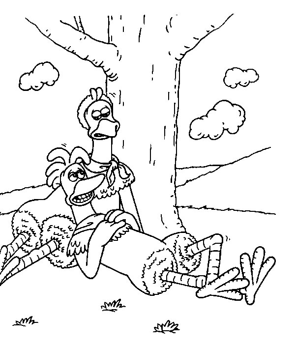 600x702 Chicken Run Relax Under A Tree Chicken Run Coloring Pages