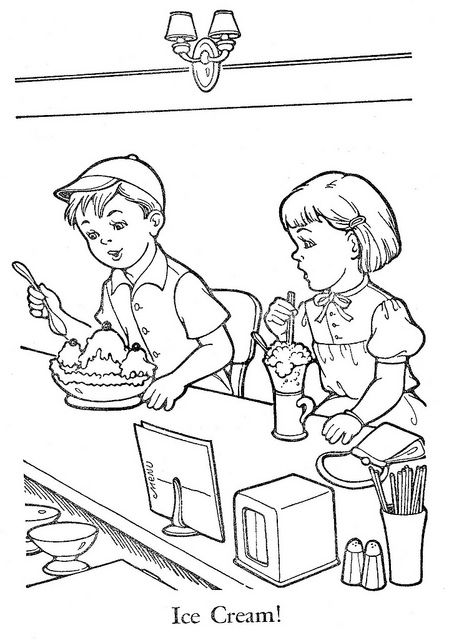 Children Sharing Coloring Page
