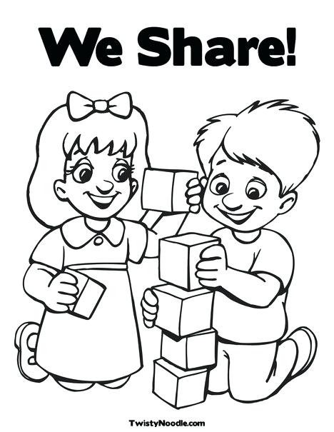468x605 Interesting Sharing Coloring Page Sharing Coloring Pages Sharing