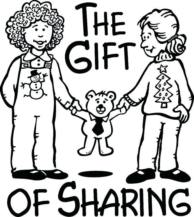 672x751 Sharing Coloring Page Children Sharing Coloring Pages Sharing