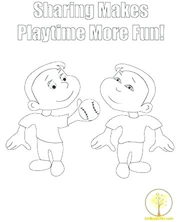 360x443 Sharing Coloring Page Sharing Coloring Pages And Children Coloring