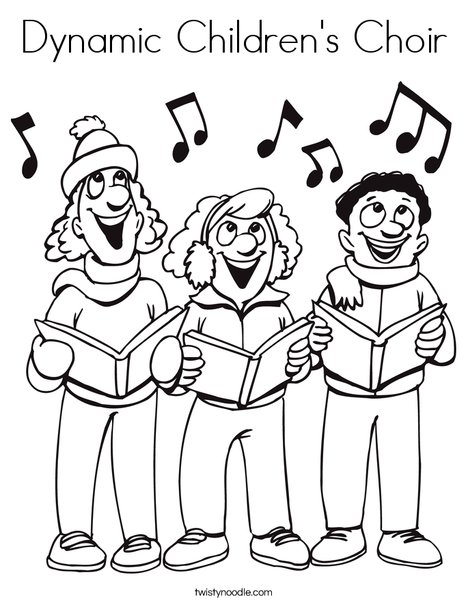 468x605 Dynamic Children's Choir Coloring Page