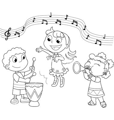 380x400 Group Of Children Singing Colouring Pages Ecm Color Sheets