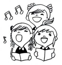 236x247 Children Singing Clipart Black And White