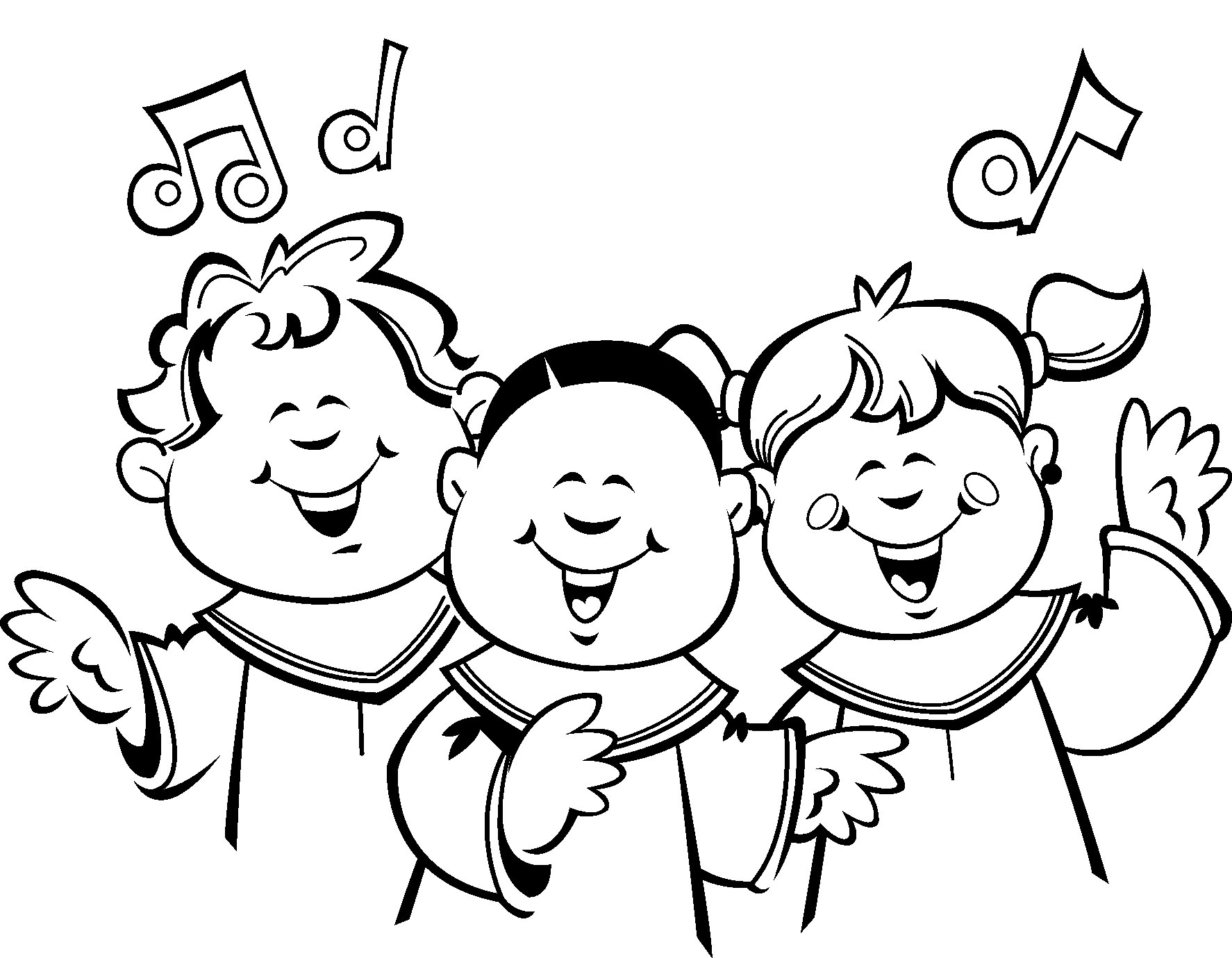 1774x1380 Children Choir Clip Art Sketch Coloring Page