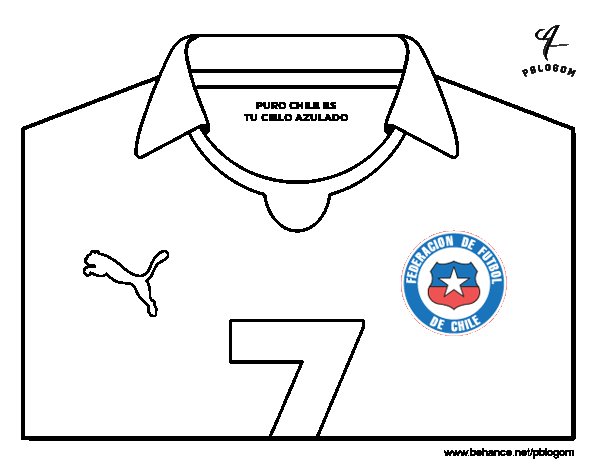600x470 Chile World Cup 2014 T Shirt Coloring Page