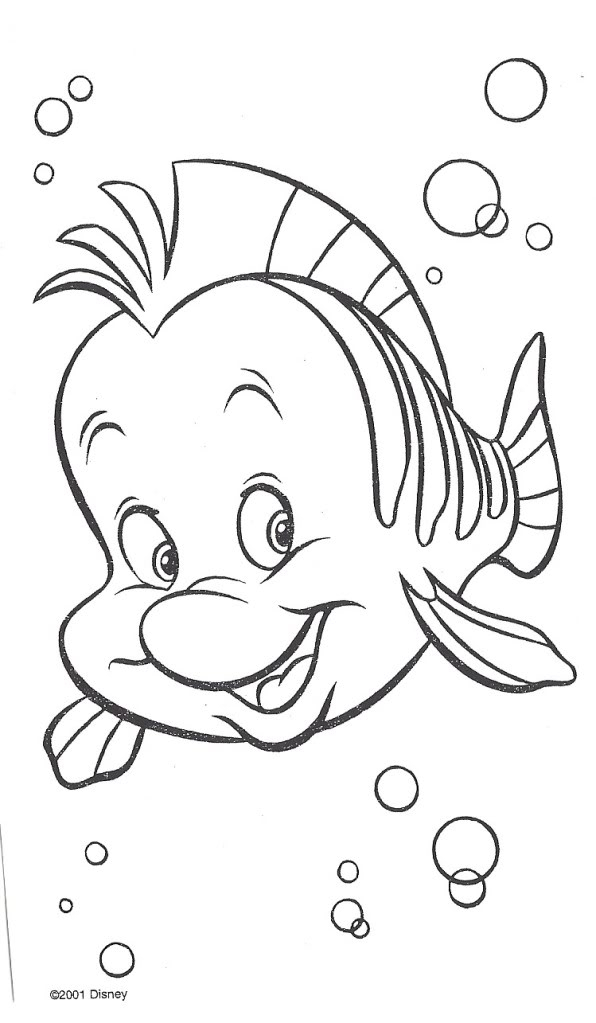 596x1023 Flounder Coloring Pages The Little Mermaid Coloring Pages Ariel