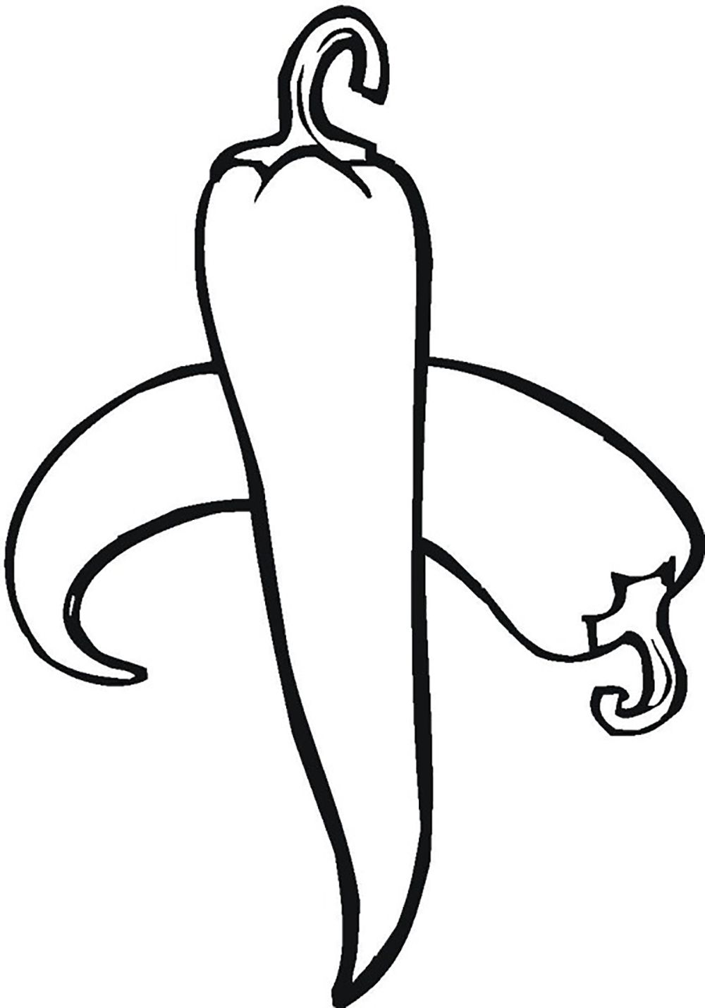 1000x1429 Long Vegetable Chili Vegetable Coloring Pages Kids Net