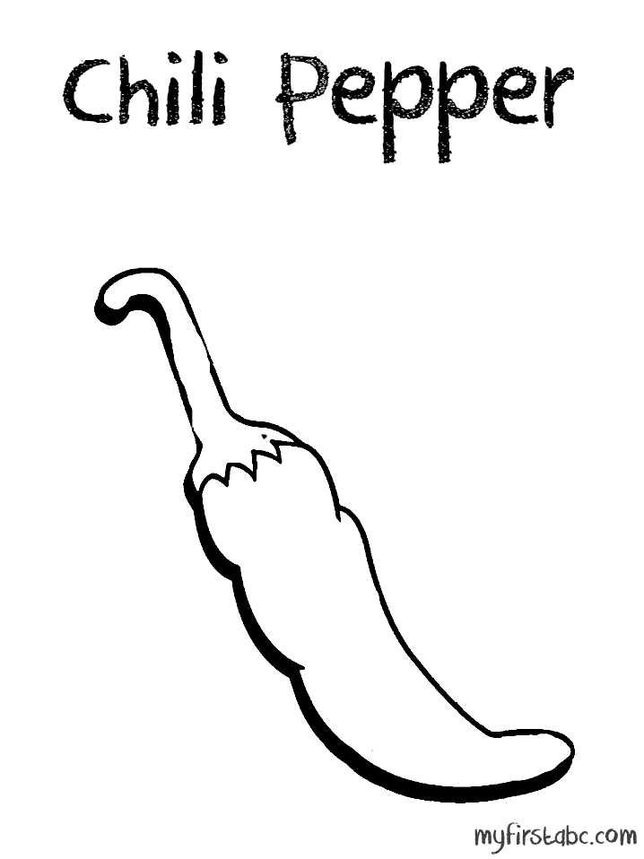 718x958 Chili Pepper Coloring Page