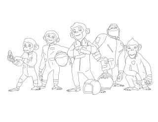 320x247 Space Chimps Coloring Pages