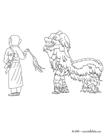 364x470 New Year Parade Chinese Characters Coloring Pages