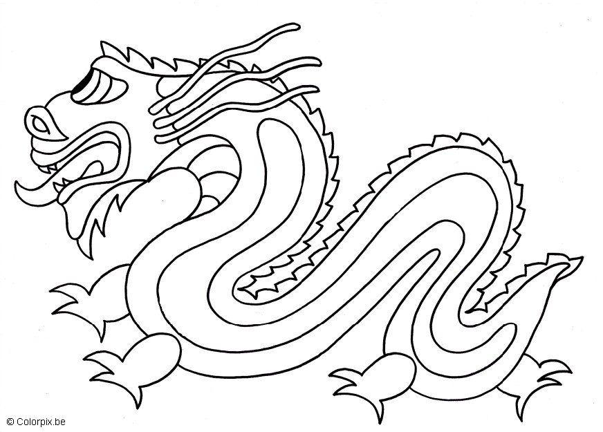 872x625 Coloring Page Chinese Dragon