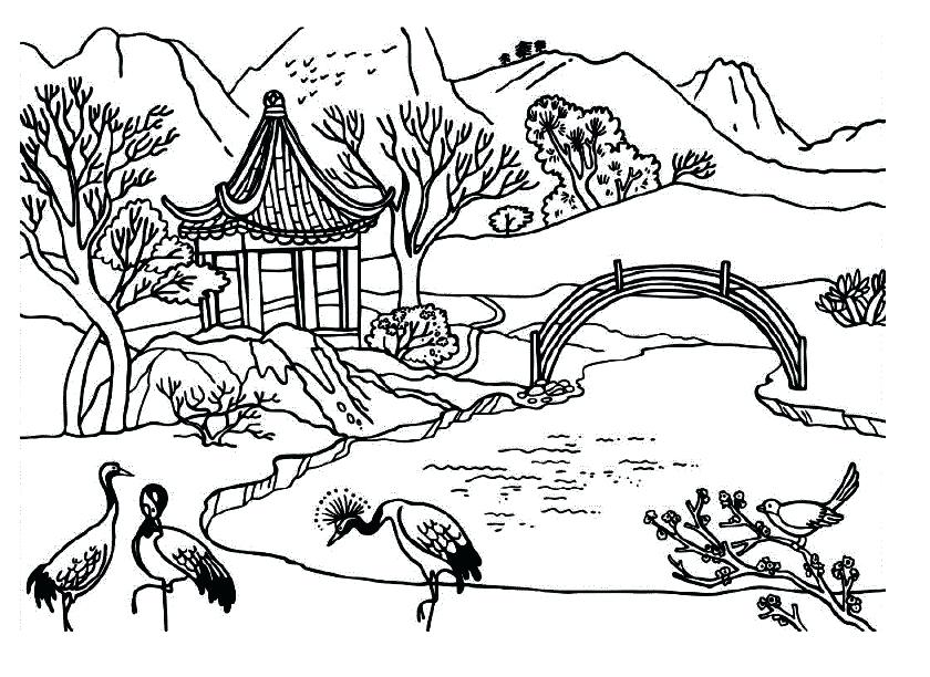 840x612 Elegant Chinese Coloring Pages Or Bowl And Chopsticks Colouring