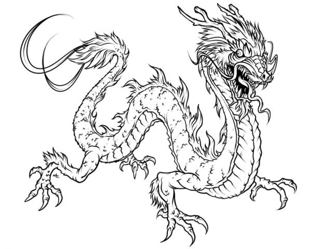 1024x819 Chinese Dragon Coloring Pages Fearsome Page Ribsvigyapan Chinese