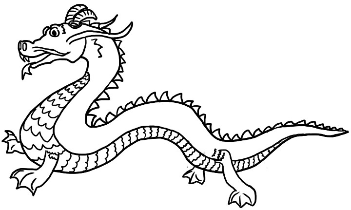 Chinese Dragon Coloring Pages For Kids