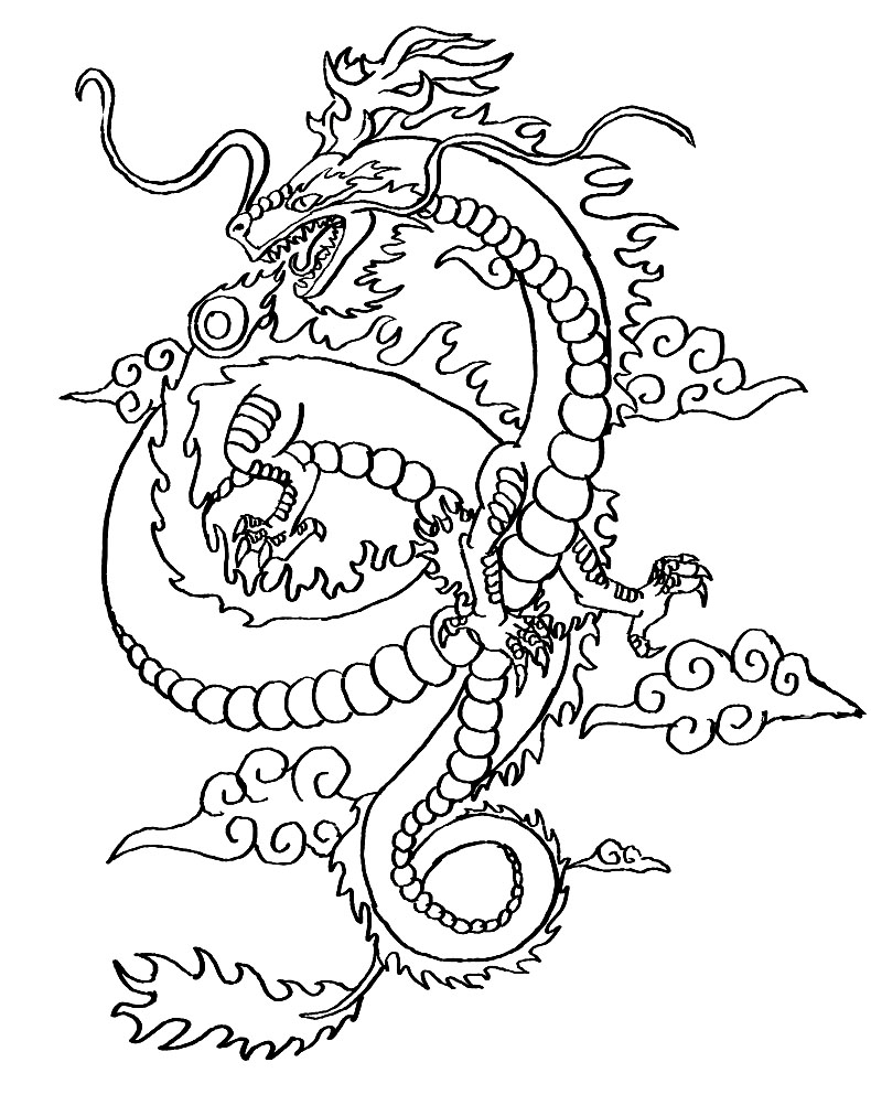 790x1012 Printable Chinese Dragon Coloring Pages Me Printable Adult