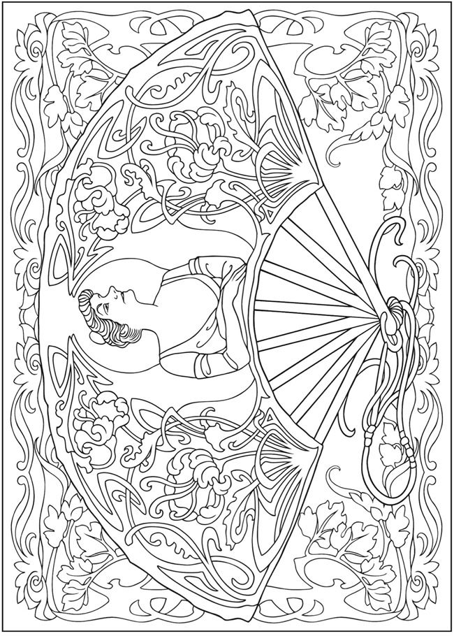 Chinese Fan Coloring Page
