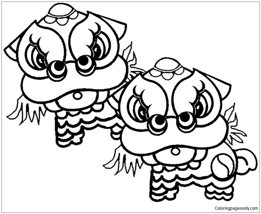863x707 Chinese New Year Coloring Page