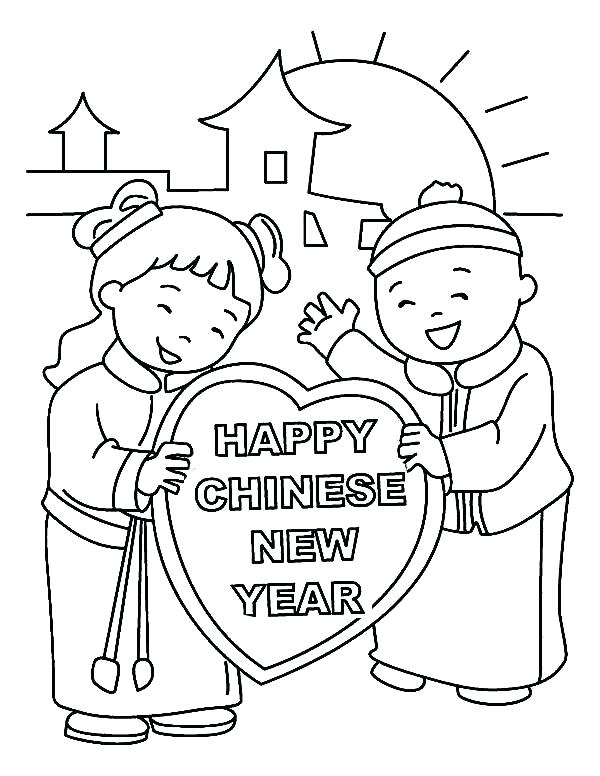 600x776 Guaranteed Chinese New Year Coloring Sheets This Boy And Girl Say