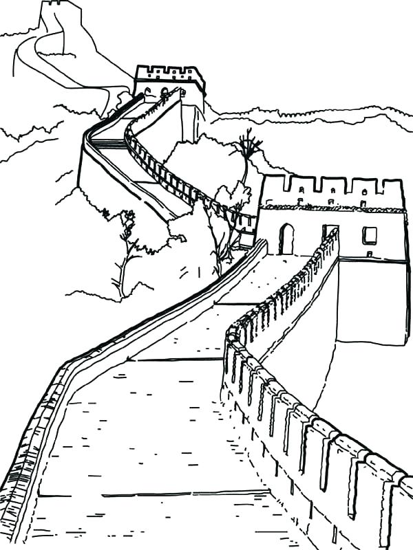 600x800 Chinese Coloring Pages Special Great Wall Of China Coloring Page