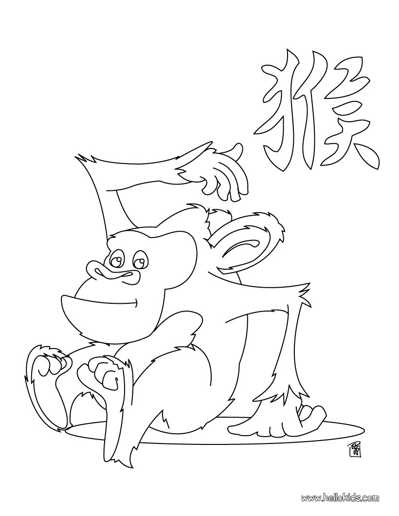 820x1060 Monkey Chinese Zodiac Coloring Page Source Yeh At 2