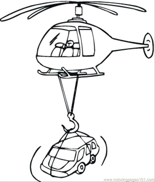 650x760 Helicopter Coloring Pages Helicopter Lifts A Car Coloring Page