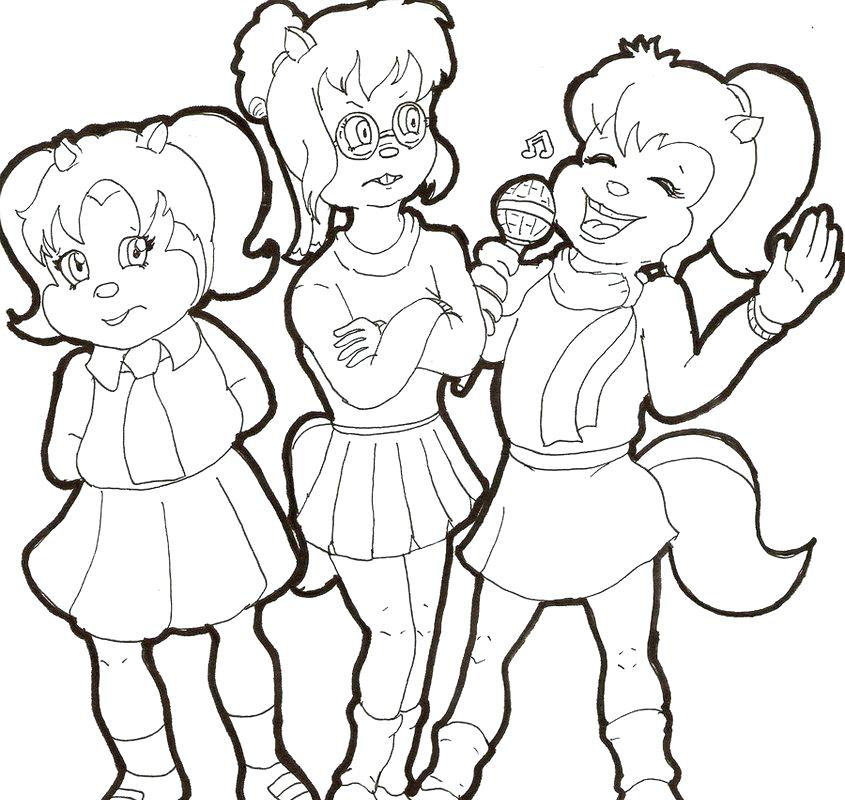 845x800 Chipettes Coloring Pages The Posing For Photo Coloring Page