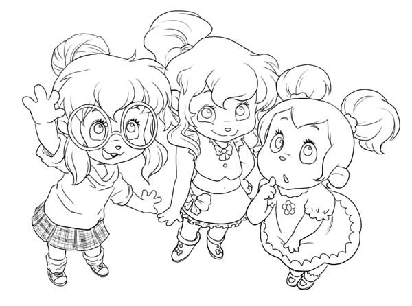 600x446 Cute Little The Chipettes Coloring Page