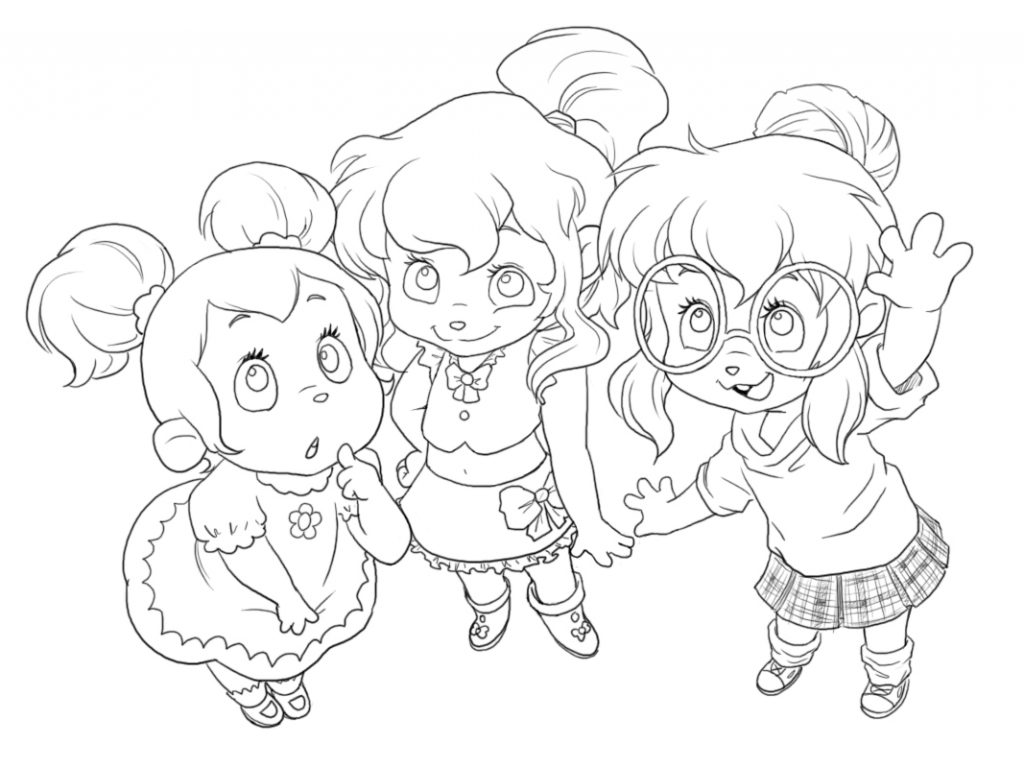 1024x768 Eleanor Chipette Coloring Pages Chipettes Kids Grig3 Of General