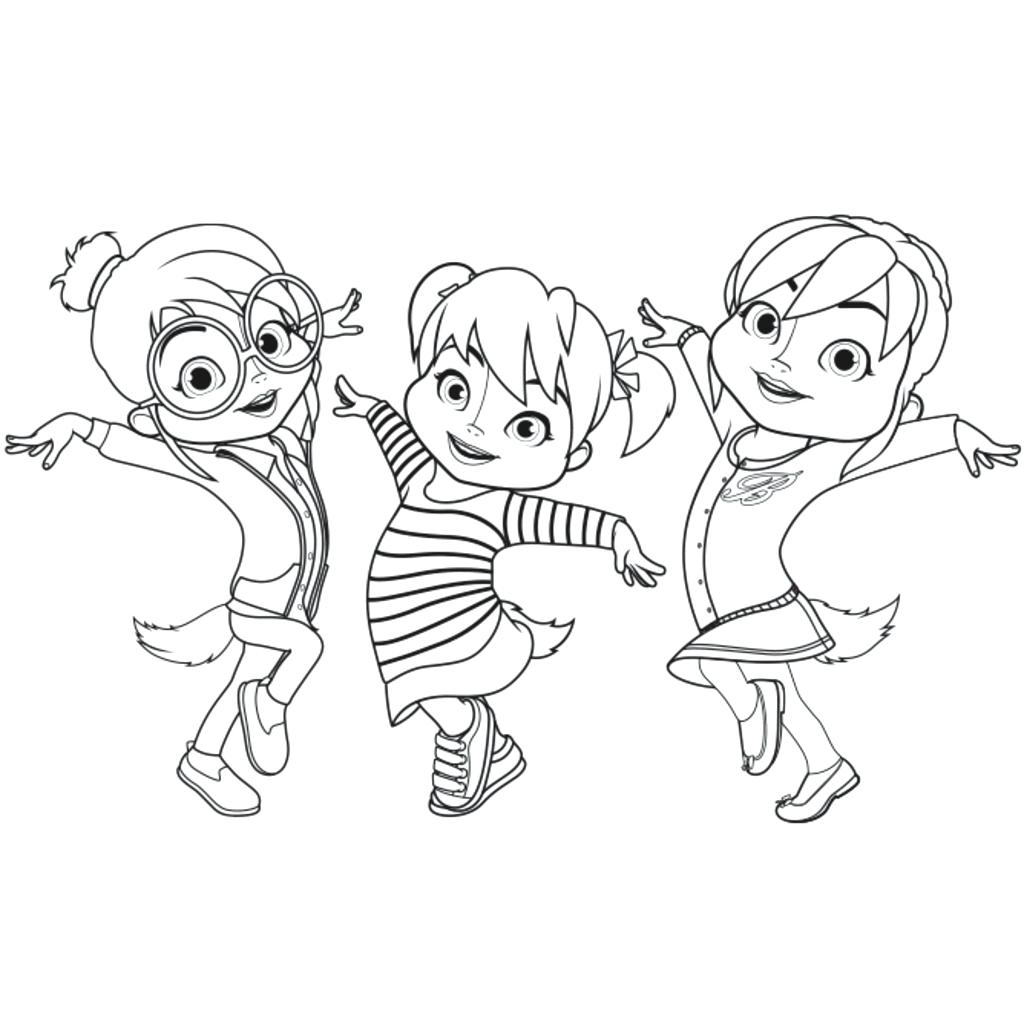 1024x1024 Alvin And The Chipmunks Coloring Page With Pages Chipettes