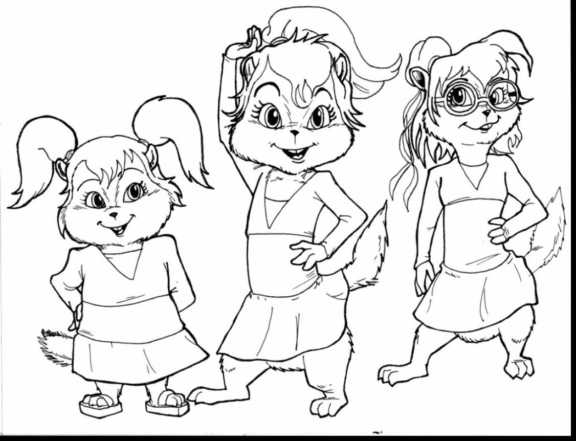 1126x862 Marvelous Chipettes Coloring Pages For Girls With Alvin And