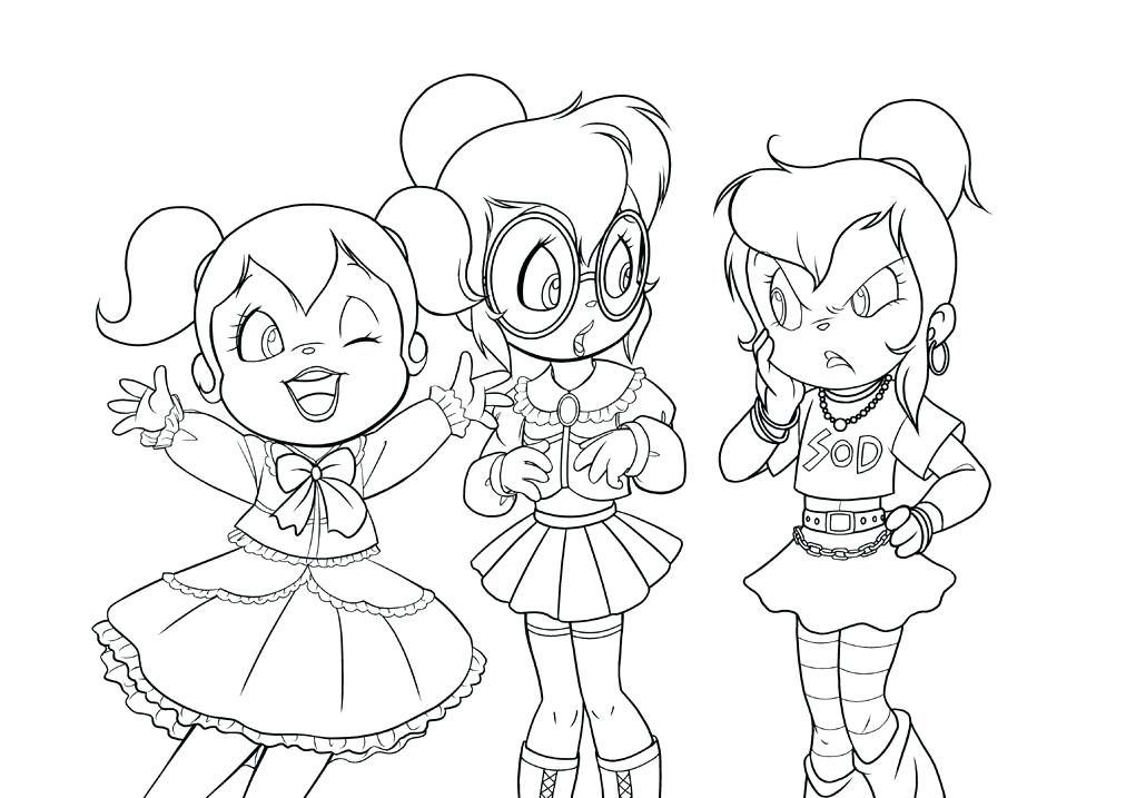 1012x717 The Chipettes Coloring Pages Free Chipmunks And Printable Coloring
