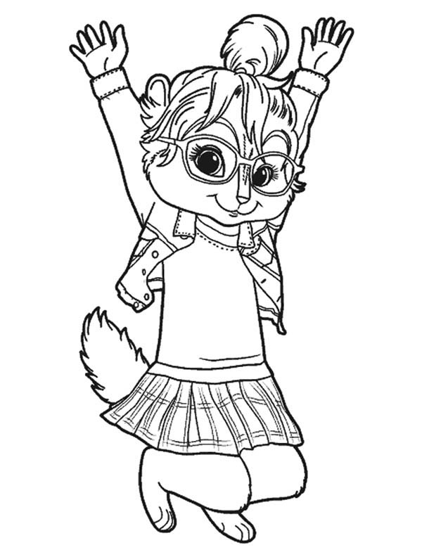 600x785 Brittany The Chipettes Jump Coloring Page