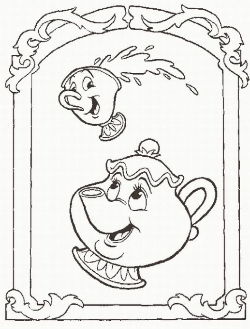 517x678 Mrs. Potts And Chip Coloring Page Beauty And The Beast Pages