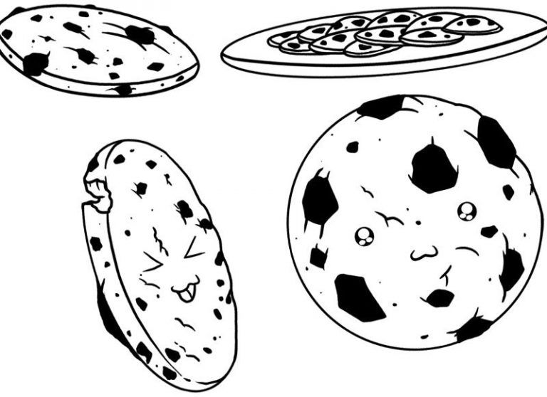 768x558 Charming Decoration Cookie Coloring Pages Sweet Chocolate Chip