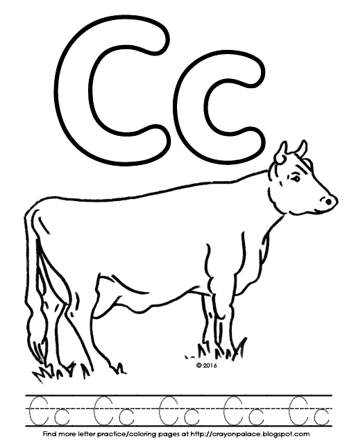 510x646 C Is For Cow Alphabet Coloring Pages Crayon Palace
