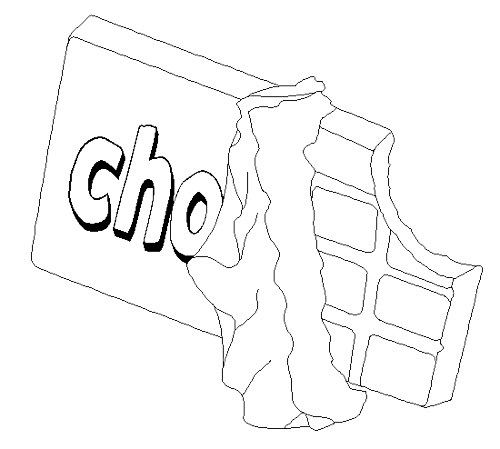 500x449 Chocolate Bar Coloring Pages