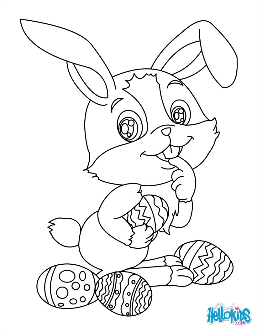 820x1060 Cute Easter Bunny Coloring Pages