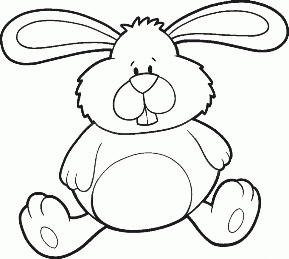 970x871 Perspective Bunny Rabbit Coloring Pages Animal
