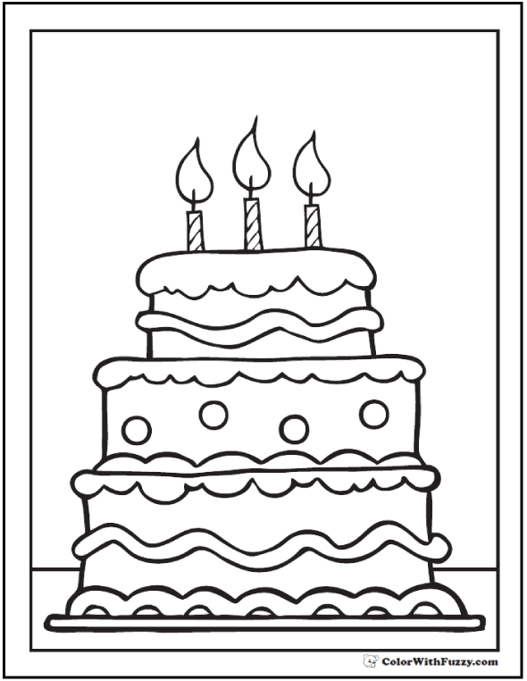 Chocolate Cake Coloring Page