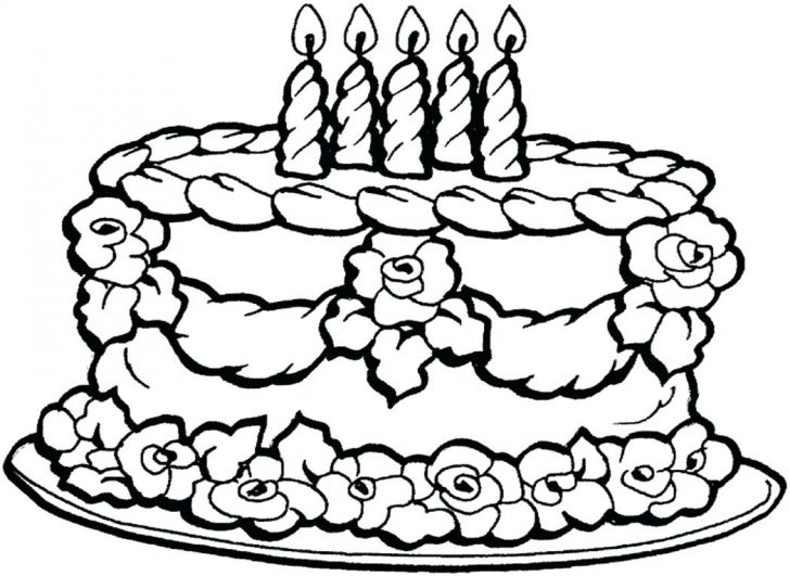728x531 A Piece Of Chocolate Cake Coloring Pages Happy Birthday For Girls