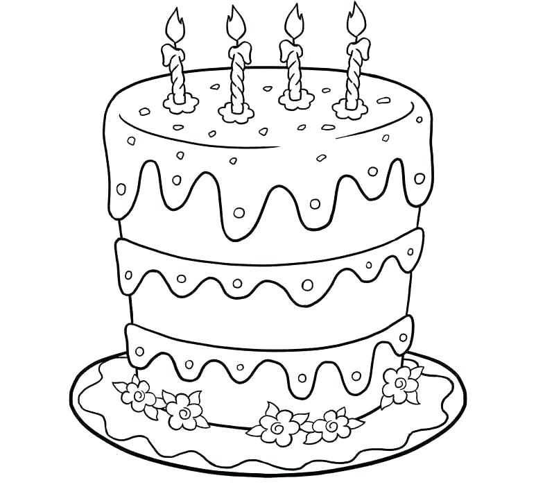 773x702 Coloring Pages Of Cakes One Cherry On Top Of Chocolate Cake
