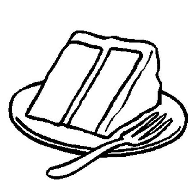 640x623 Cake Slice Coloring Page