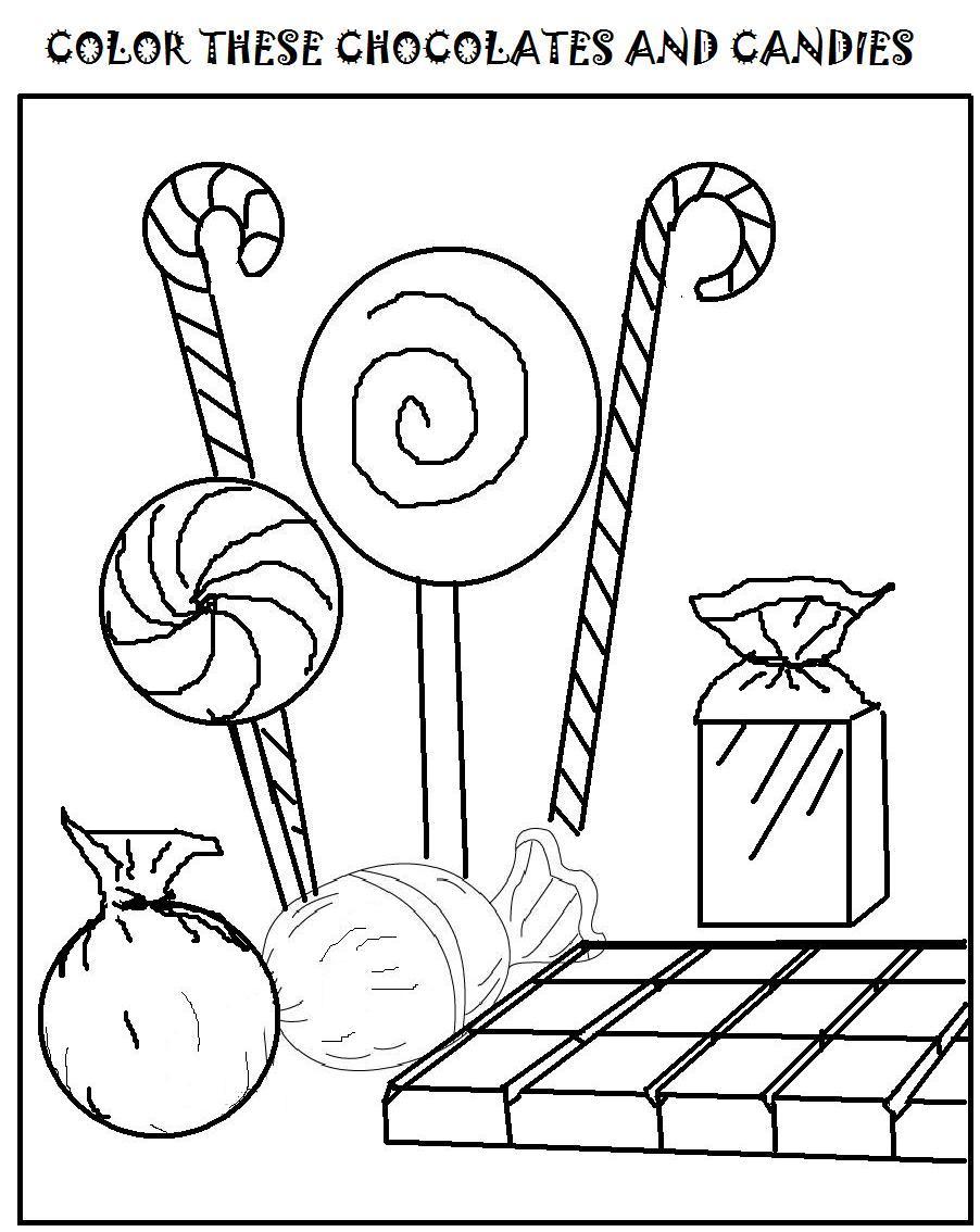 902x1134 Chocolates And Candies Coloring Page For Kids Printables