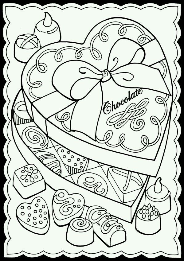 599x850 Pin By Krazee On Hearts Color Pages Adult