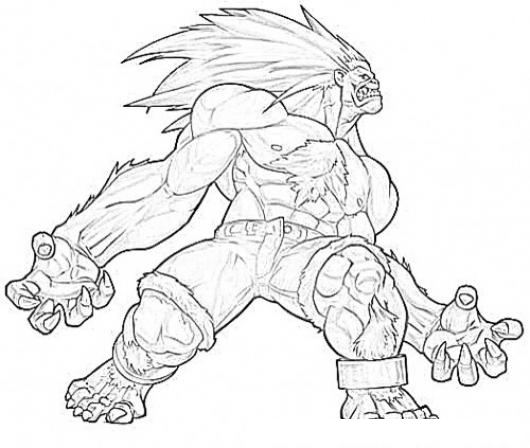 530x448 Blanka Street Fighter Coloring Page Para Pintar Colorear Dibujos