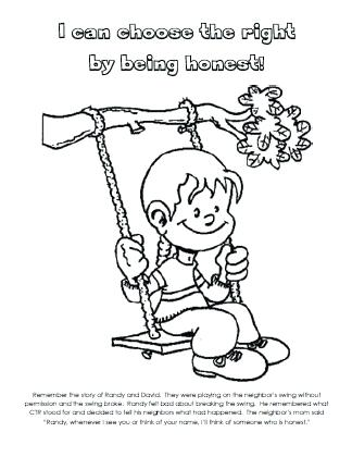 324x420 I Can Choose The Right By Being Honest Coloring Page Honesty Bible