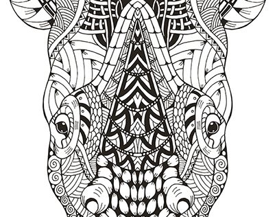 404x316 Pin By Lisa Vance On Adult Coloring Pages Rhinoceros